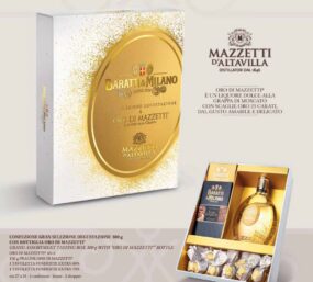confezione regalo liquore alla grappa Mazzetti + cioccolato