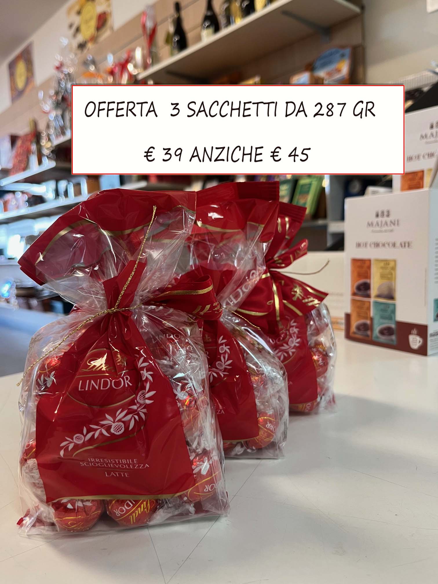 LINDOR ROSSO OFFERTA TRE SACCHETTII DA 287 GR